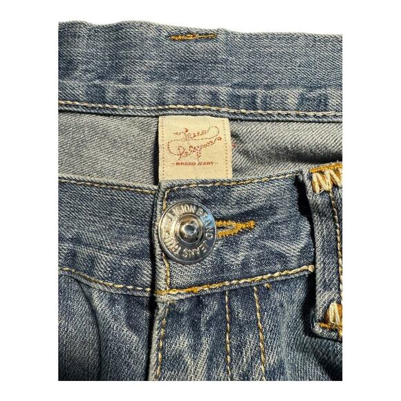 True Religion Men's Straight Jeans Joey Super T Blue‎ Size 38 Iconic Stitching - Picture 4 of 5